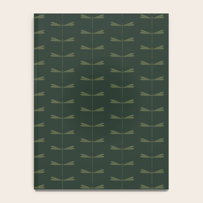 Dragonfly Pattern X Earthy Green Notebook Gallery Image 4