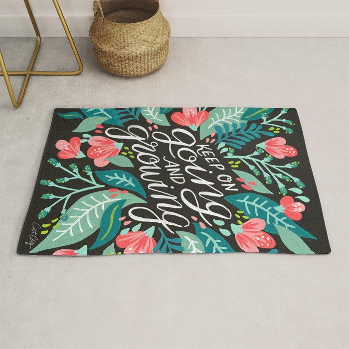 Keep on Going & Growing â Pink on Charcoal Rug Gallery Image 1
