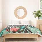Keep on Going & Growing â Pink on Charcoal Duvet Cover Gallery Image 3