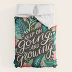 Keep on Going & Growing â Pink on Charcoal Duvet Cover Gallery Image 6