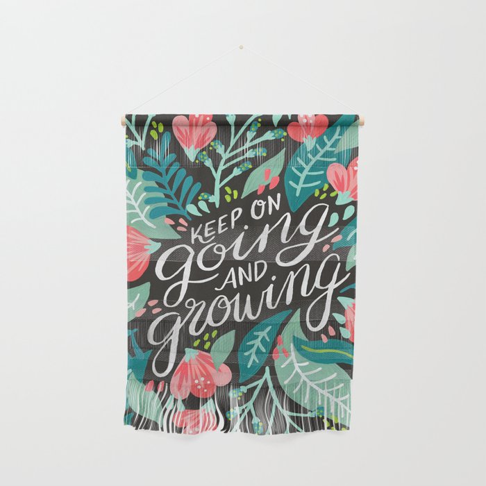 Keep on Going & Growing â Pink on Charcoal Wall Hanging Gallery Image 1