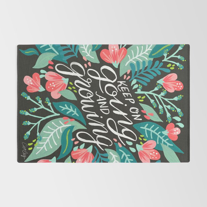 Keep on Going & Growing â Pink on Charcoal Rug Gallery Image 2