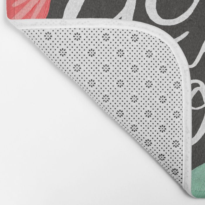 Keep on Going & Growing â Pink on Charcoal Bath Mat Gallery Image 2