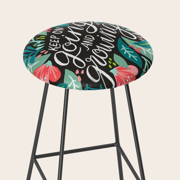 Keep on Going & Growing â Pink on Charcoal Stool Gallery Image 2