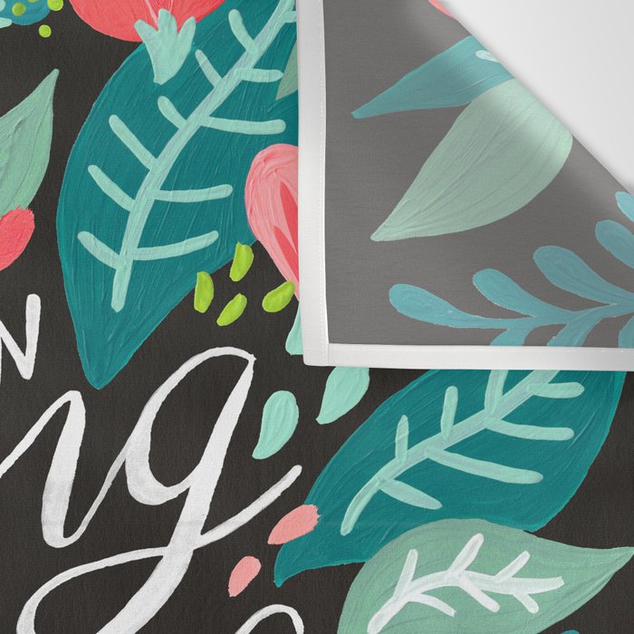 Keep on Going & Growing â Pink on Charcoal Wall Tapestry Gallery Image 3