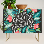 Keep on Going & Growing â Pink on Charcoal Credenza Gallery Image 1