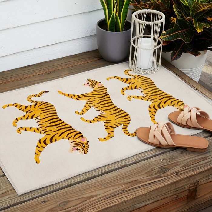 Fierce: Golden Tiger Edition Outdoor Rug Gallery Image 2