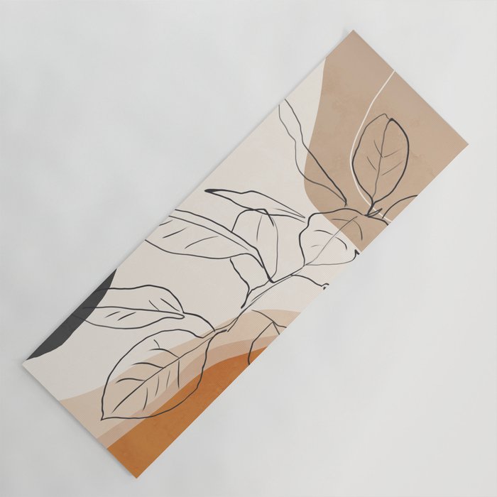 Minimal Plant Abstract Art Yoga Mat Gallery Image 1