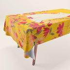 cat in a field of flowers 3 Tablecloth Gallery Image 1