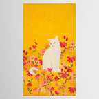 cat in a field of flowers 3 Tablecloth Gallery Image 2