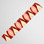 Mid Century Modern Atomic Christmas Ornaments Blush Pink and Maroon Pattern Table Runner Gallery Image 3