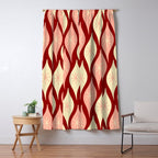 Mid Century Modern Atomic Christmas Ornaments Blush Pink and Maroon Pattern Window Curtain Gallery Image 5