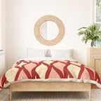 Mid Century Modern Atomic Christmas Ornaments Blush Pink and Maroon Pattern Duvet Cover Gallery Image 3