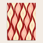 Mid Century Modern Atomic Christmas Ornaments Blush Pink and Maroon Pattern Notebook Gallery Image 4