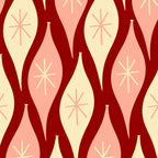 Mid Century Modern Atomic Christmas Ornaments Blush Pink and Maroon Pattern Coffee Mug Gallery Image 2