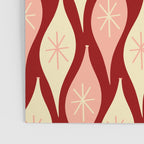 Mid Century Modern Atomic Christmas Ornaments Blush Pink and Maroon Pattern Poster Gallery Image 3