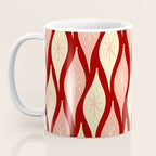 Mid Century Modern Atomic Christmas Ornaments Blush Pink and Maroon Pattern Coffee Mug Gallery Image 3