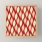 Mid Century Modern Atomic Christmas Ornaments Blush Pink and Maroon Pattern Mini Art Print Gallery Image 1