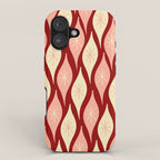Mid Century Modern Atomic Christmas Ornaments Blush Pink and Maroon Pattern iPhone Case Gallery Image 1