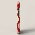 Mid Century Modern Atomic Christmas Ornaments Blush Pink and Maroon Pattern iPhone Case Gallery Image 2