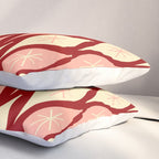 Mid Century Modern Atomic Christmas Ornaments Blush Pink and Maroon Pattern Pillow Sham Gallery Image 3