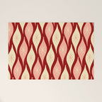 Mid Century Modern Atomic Christmas Ornaments Blush Pink and Maroon Pattern Welcome Mat Gallery Image 1