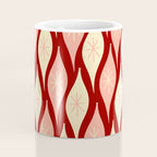 Mid Century Modern Atomic Christmas Ornaments Blush Pink and Maroon Pattern Coffee Mug Gallery Image 4