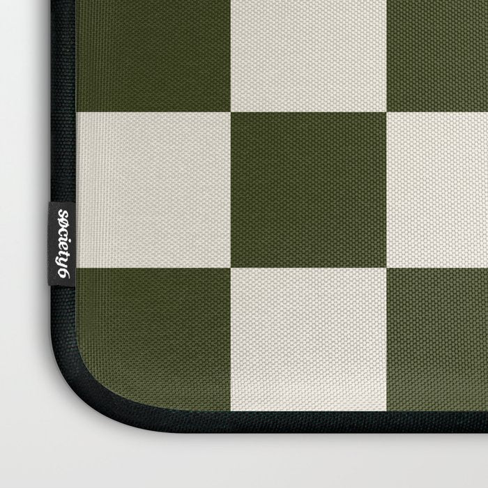 Checkered (Olive Cream) Laptop Sleeve Gallery Image 3