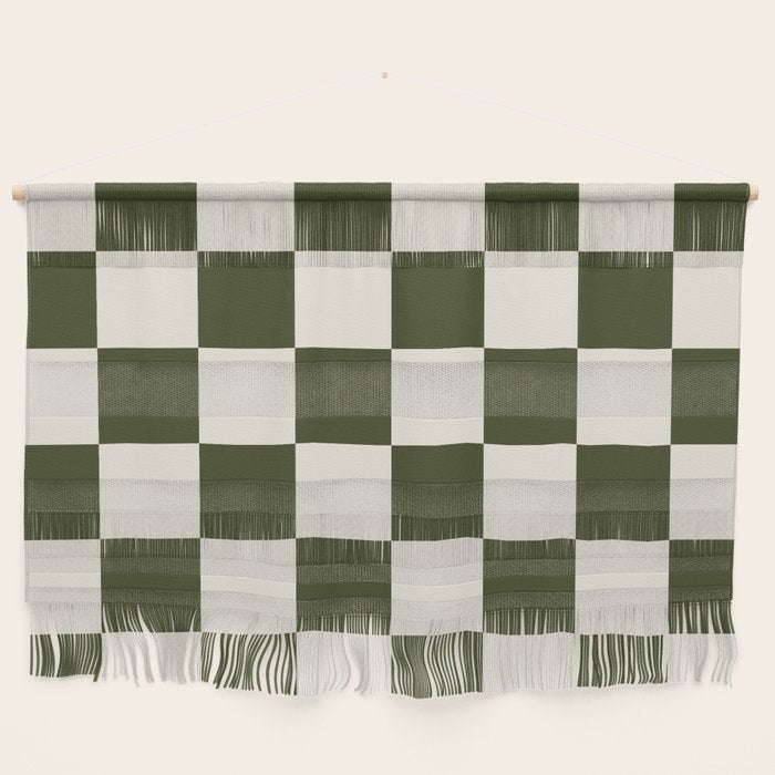 Checkered (Olive Cream) Wall Hanging Gallery Image 1