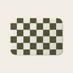 Checkered (Olive Cream) Bath Mat Gallery Image 1
