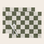 Checkered (Olive Cream) Placemat Gallery Image 1