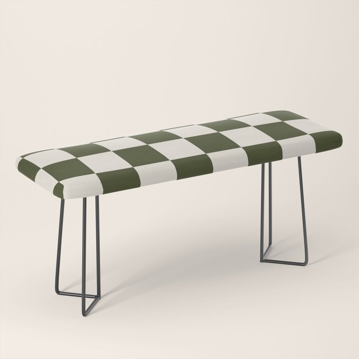 Checkered (Olive Cream) Bench Gallery Image 1