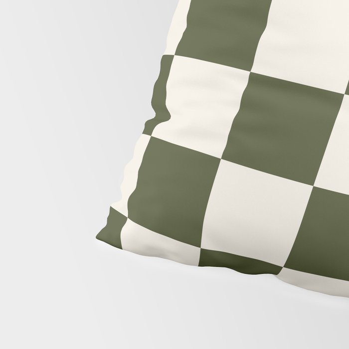 Checkered (Olive Cream) Pillow Sham Gallery Image 4