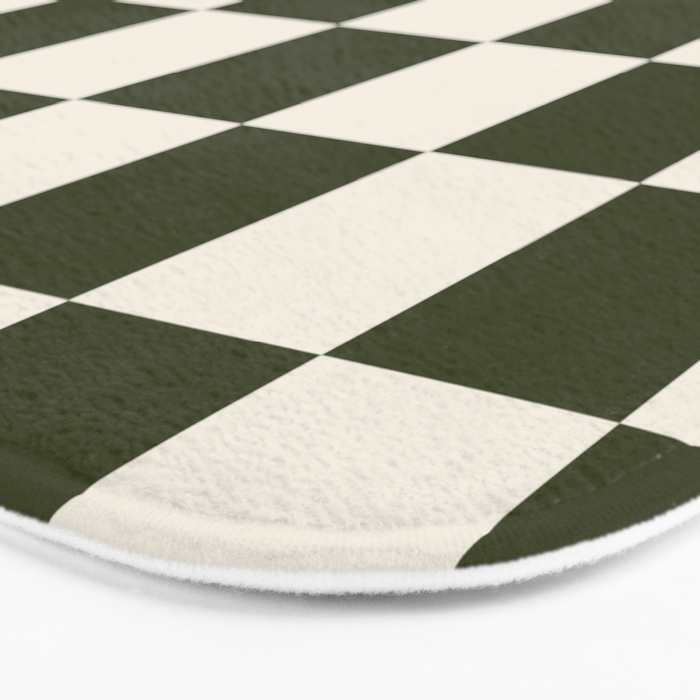 Checkered (Olive Cream) Bath Mat Gallery Image 3