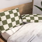 Checkered (Olive Cream) Pillow Sham Gallery Image 2
