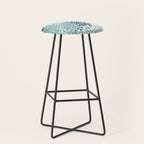 Festive, Floral Prints and Stripes, Teal and Blue Stool Gallery Image 1