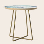 Festive, Floral Prints and Stripes, Teal and Blue Side Table Gallery Image 1
