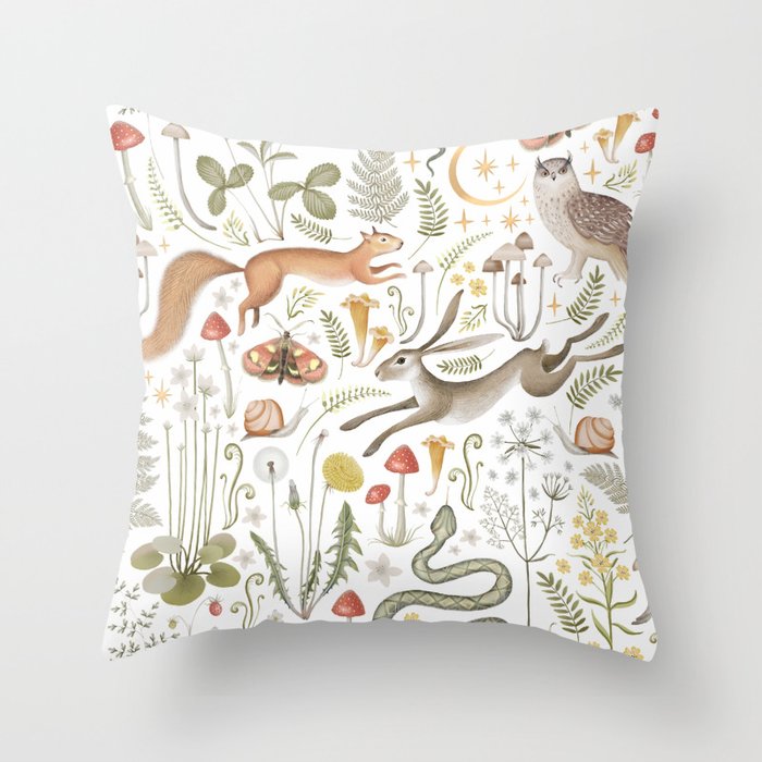 Enchanted Magical Midnight Forest V Throw Pillow Gallery Image 6