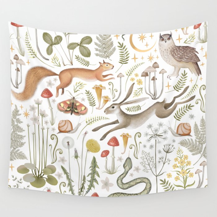 Enchanted Magical Midnight Forest V Wall Tapestry Gallery Image 1