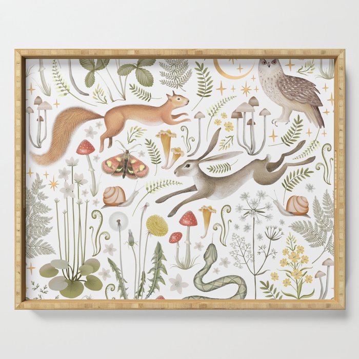 Enchanted Magical Midnight Forest V Serving Tray Gallery Image 1