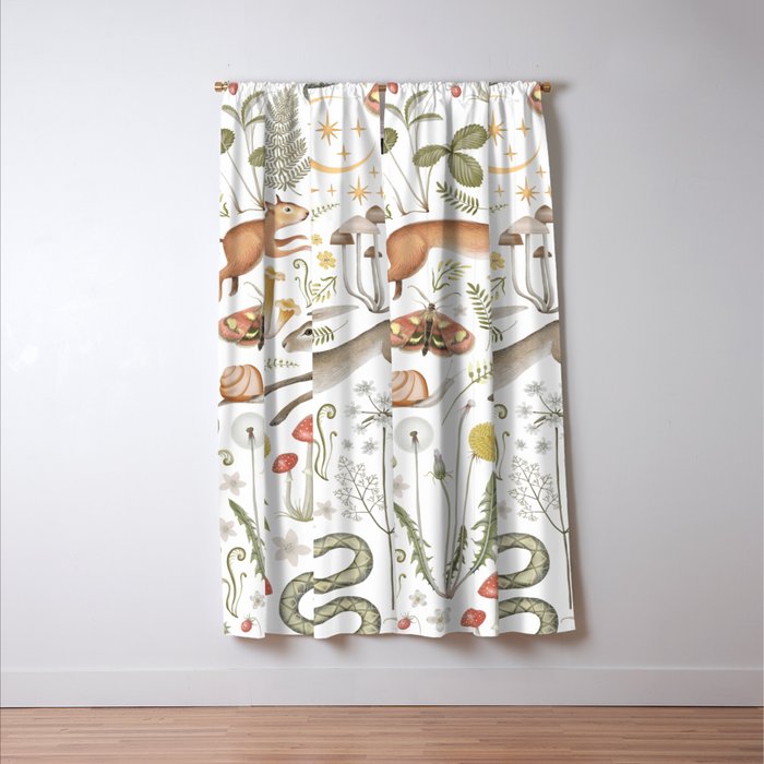 Enchanted Magical Midnight Forest V Window Curtain Gallery Image 3
