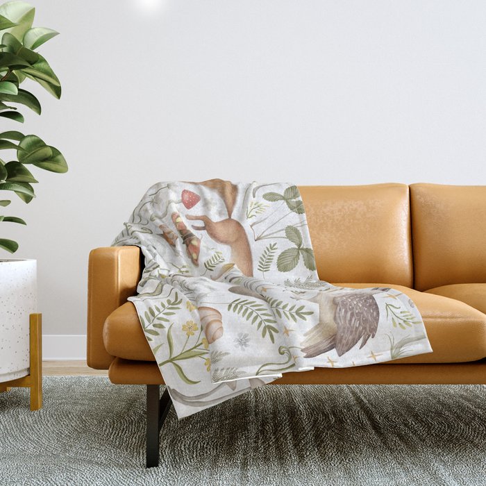 Enchanted Magical Midnight Forest V Throw Blanket Gallery Image 1