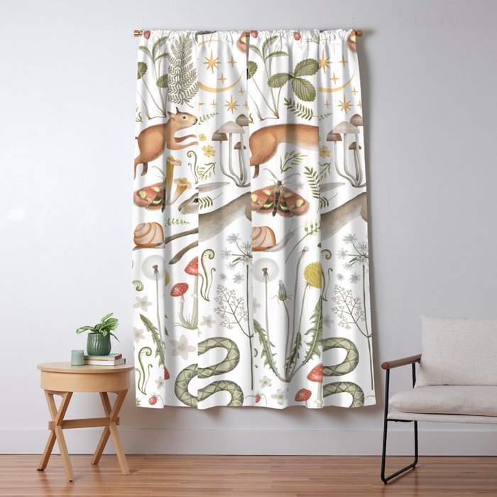 Enchanted Magical Midnight Forest V Window Curtain Gallery Image 5