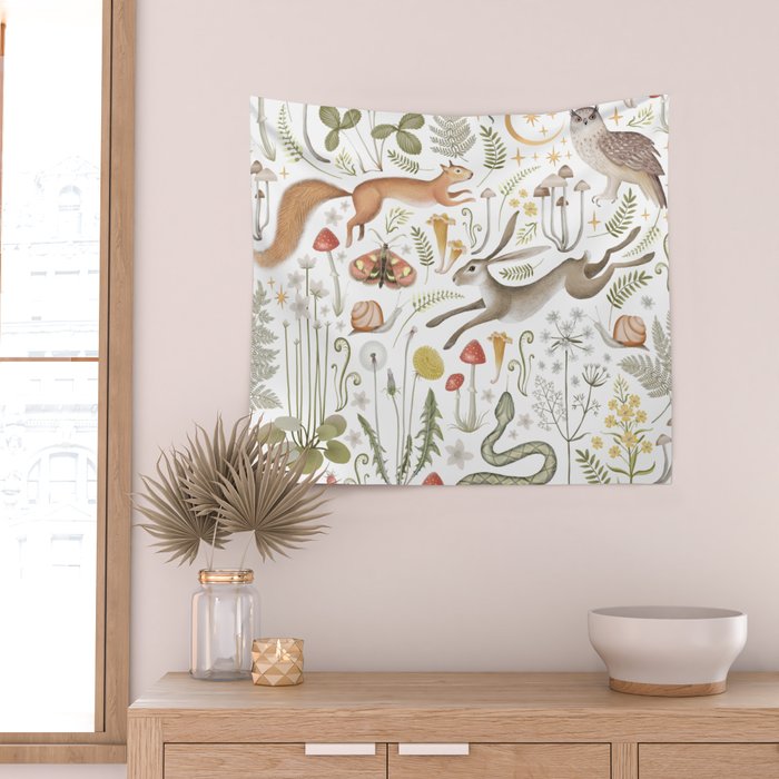 Enchanted Magical Midnight Forest V Wall Tapestry Gallery Image 2