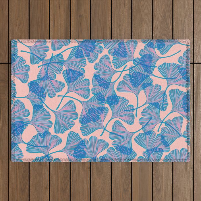 Abstraction_Ginkgo_Pattern_Minimalism_002 Outdoor Rug Gallery Image 1