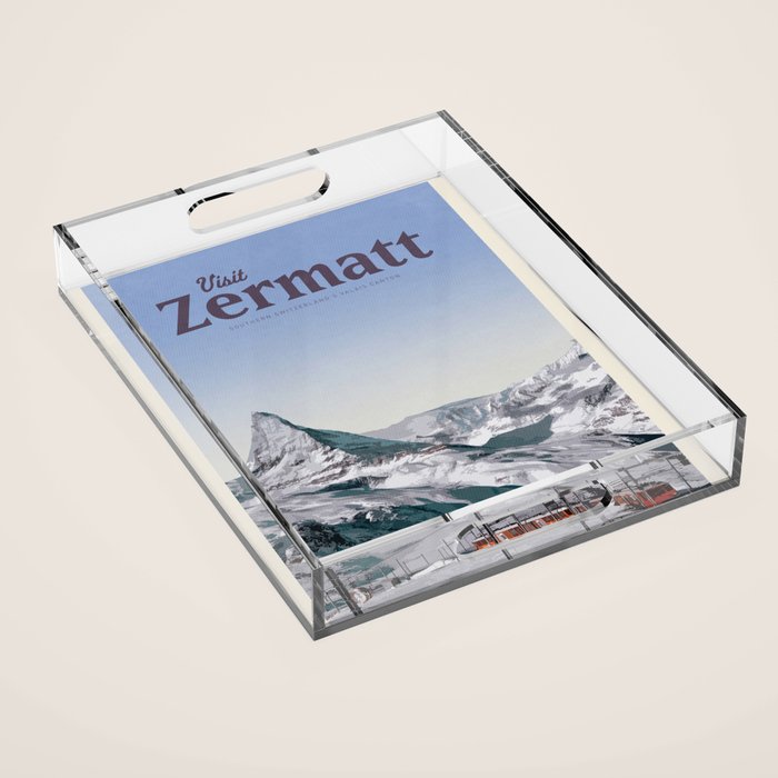 Visit Zermatt Acrylic Tray Gallery Image 1