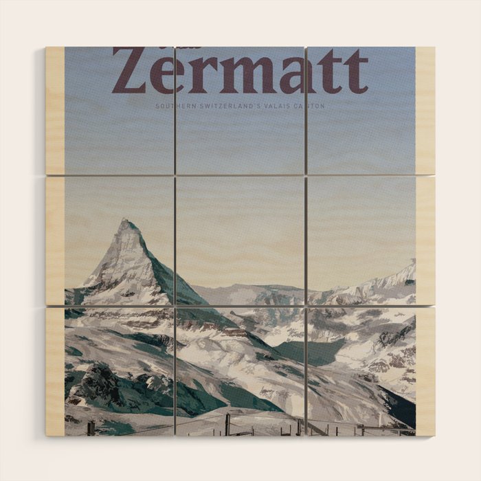 Visit Zermatt Wood Wall Art Gallery Image 1