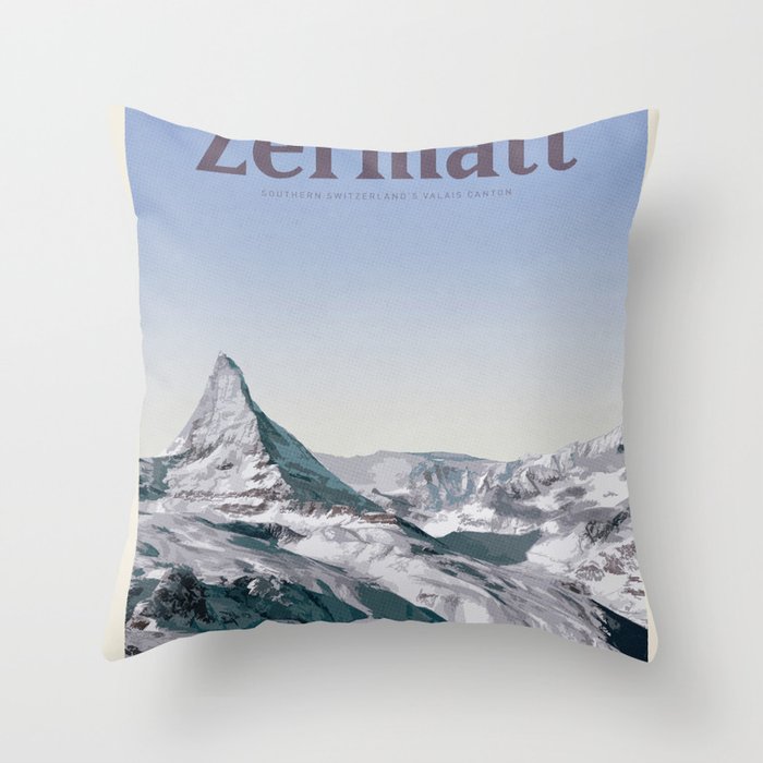 Visit Zermatt Throw Pillow Gallery Image 6
