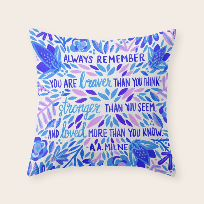 Always Remember - Indigo Palette Throw Pillow Gallery Image 6