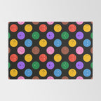 Funny colorful cartoon character face pattern Rug Gallery Image 2